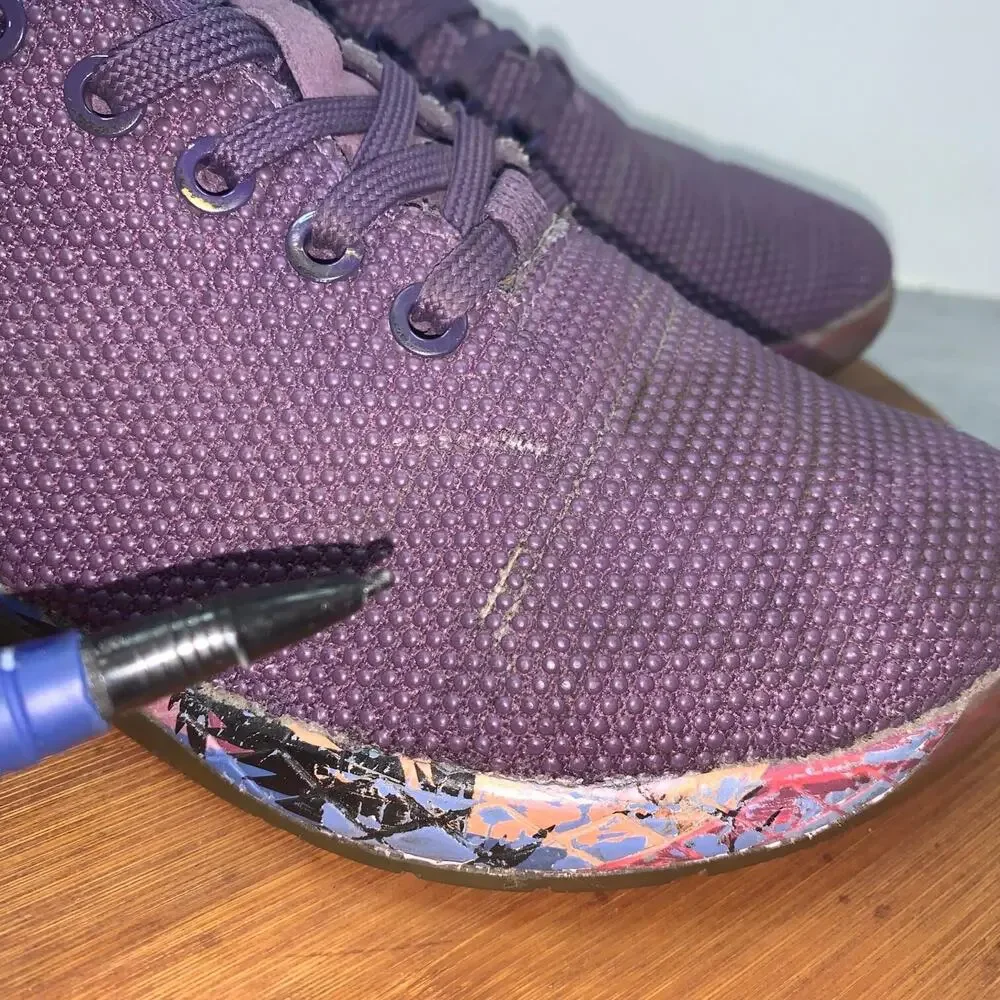 NOBULL Trainers Men’s 6.5 Women’s 8 Superfabric Gym Purple Shoes Colorful *FLAWS